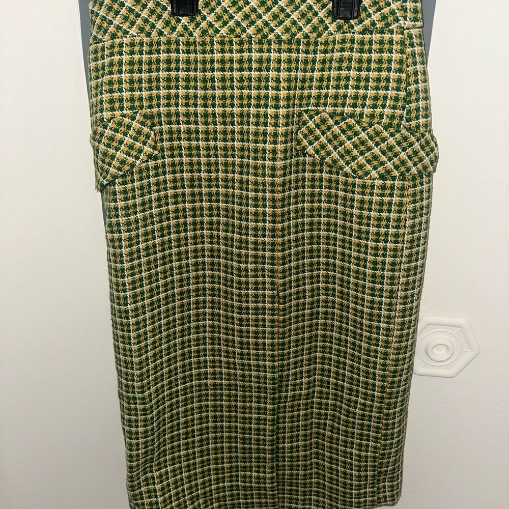 Green Plaid Women's Skirt